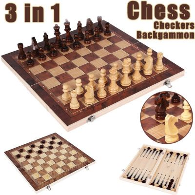 ：“{—— Wood Hand-Crafted Chessboard Set Folding Mini Chess Board Kids S Birthday Game Christmas Halloween Intellectual