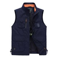 CODAndrew Hearst Summer Autumn New Men Casual Thin Mesh Tactical Vest Stand Collar Multi-pockets gilet homme Mens Waistcoat