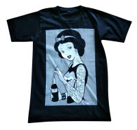 Snow White Tattoo Smoking เสื้อยืด คอกลม สกรีนลาย ผู้ชาย ผู้หญิง