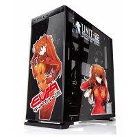 Evangelion สติกเกอร์ลายอะนิเมะ EVA สำหรับ Casing PC รูปลอกตกแต่งการ์ตูนสำหรับคอมพิวเตอร์หอคอยกลาง ATX กันน้ำถอดออกได้ง่าย