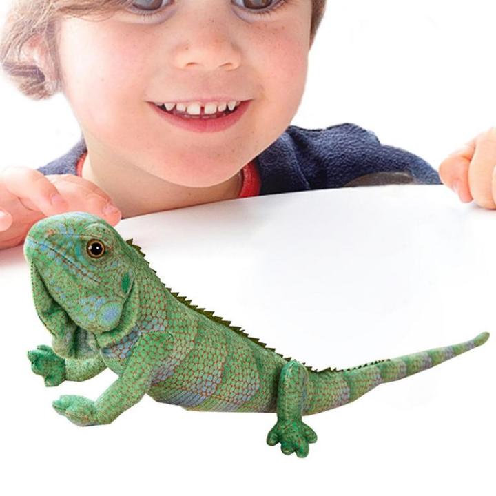 plush-realistic-iguana-animal-figurines-reptile-animal-figures-doll-soft-cartoon-cushion-pillow-gifts-for-children-kids-boys-girls-suitable