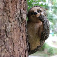 สวน Peeker Sloth ประติมากรรมน่ารักนวัตกรรมจำลองเรซิ่นกันน้ำ Lasting Tree Hugger Peeker รูปปั้น