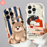 เคสกระต่ายที่น่ารักสำหรับ Redmi A1 10 9T 9C 9 10A 9A 10C 9C NFC A2 Redmi Note 11 10 8 9 S 10 Pro Max POCO M3น่ารักลายหมี3D ขอบโค้งมนฝาครอบแบบนิ่ม