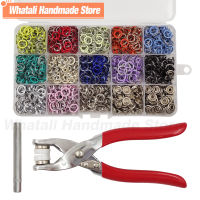 9.5mm Metal Prong Snap Button Hollow Press Prong Fastener Studs With Pliers Tool Set Kits For Clothes Garment Sewing Bags Shoes