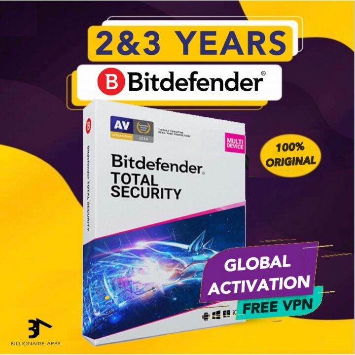 Bitdefender Total Security 2022 2 3 ปี ORIGINAL Antivirus ซอฟต์แวร์