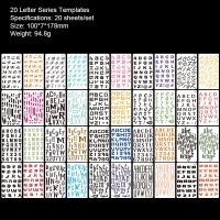 20PCS/SET A6 Alphabet English Letters DIY Layering Stencils Painting Scrapbook Coloring Embossing Album Decorative Template Rulers  Stencils