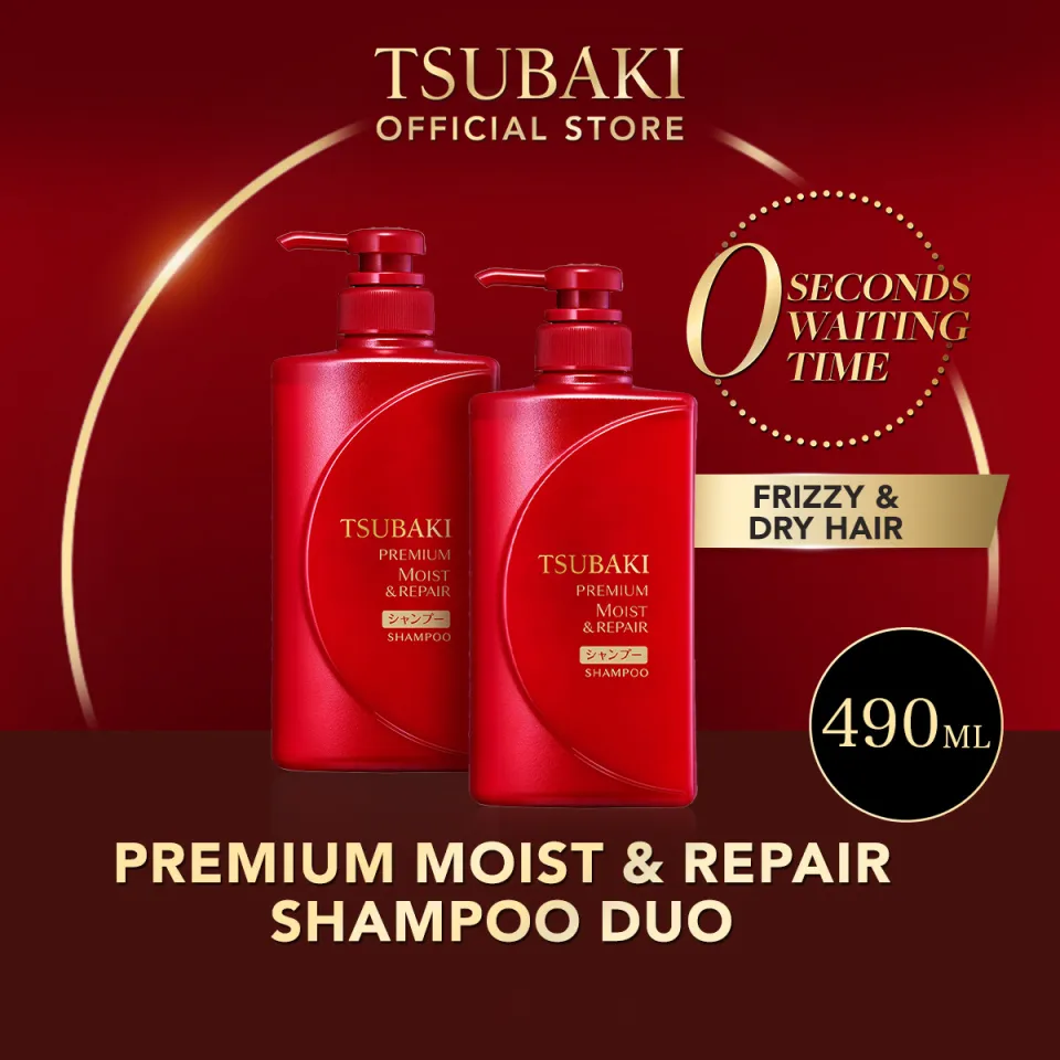 TSUBAKI Premium Moist  Repair Shampoo 490ml Duo Lazada PH