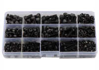 500PCS Hexagon Hex Socket Cap Head Screw Set M3 M4 M5 Black Carbon Steel 12.9 Grade Allen Screw Bolts and Nuts Assortment Kit