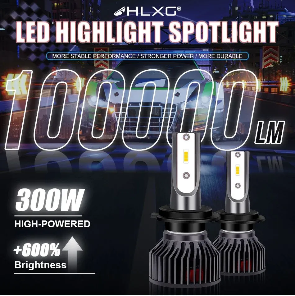 HLXG H4 LED H7 H11 H8 H1 9005 HB3 HB4 9006 Auto Car Headlight Bulb 100000LM