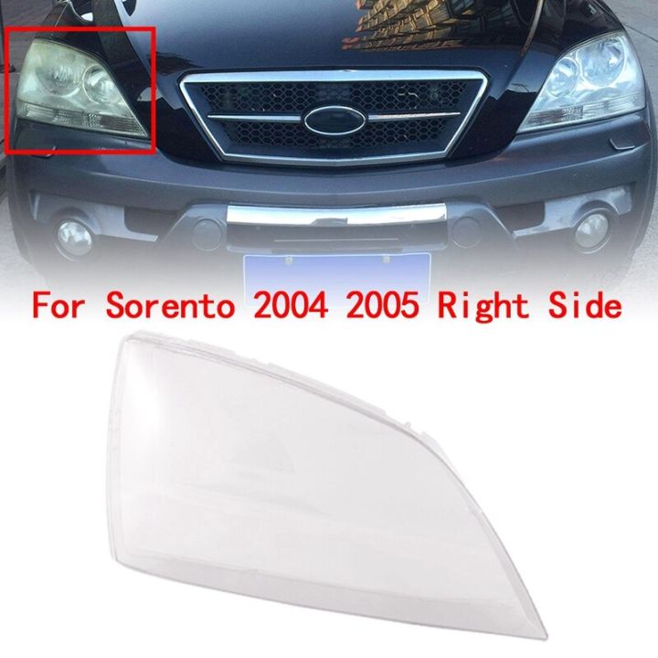 ฝาครอบไฟหน้าเลนส์โคมไฟแบบใสสำหรับ-kia-sorento-2004-2005ไฟหน้ารถ