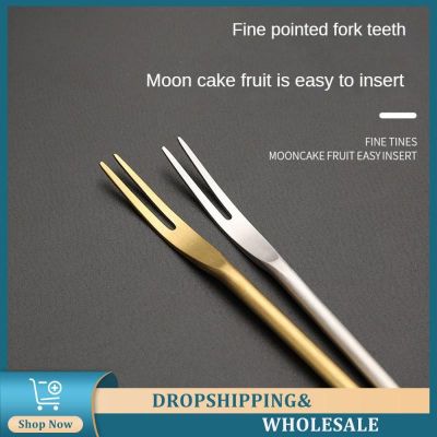 2pcs Fruit Fork Set Mini Cute Stainless Steel Dessert Forks Silver Gold Rose Gold Cake Flatware Cutery Fork For Home Use