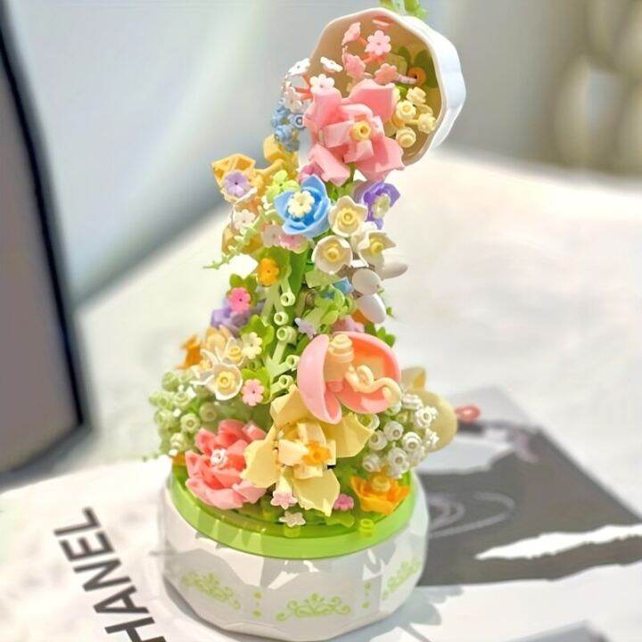 flower-botanical-collection-music-rotating-box-building-block-with-led-lights-not-compatible-with-lego-girls-toys-gift-575pcs