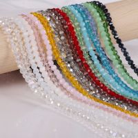 Wholesale 4MM 6MM 100Pcs Faceted Bead Crystal Glass Rones Beads Strings Loose Beads DIY Necklace celat Jewelry Making