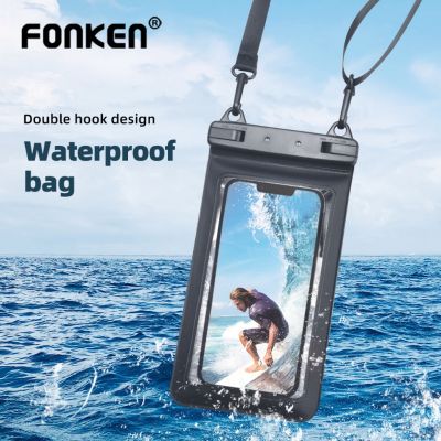 ✟┇✖ Fonken กระเป๋าใส่โทรศัพท์มือถือ กันน้ํา ตะขอคู่ พร้อมสายคล้อง สําหรับสมาร์ทโฟน 7.5 นิ้ว
