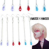 อะนิเมะเครื่องประดับฮันเตอร์× Hunter ต่างหูผู้ชาย U Nisex Kurapika ห้อยต่างหูยาวแขวนต่างหู3สีน้ำคริสตัลหูหยด