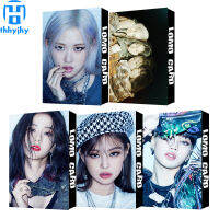 จัดส่งรวดเร็วชุดการ์ด Lomo Kpop สีดำและสีชมพู30cs เด็กสาวน่ารัก Jisoo Jennie Lisa Rose Photocards 88x56mm