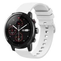 【 Tqx】สำหรับ Amazfit 2 Stratos 22มม. สายนาฬิกาข้อมือซิลิโคนสีทึบอ่อน