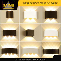 BAIMU โคมไฟติดผนัง LED ขึ้นและลงแสงส่องสว่างตกแต่งสวน AC85-265V โคมไฟติดผนังสำหรับห้องนอนห้องนั่งเล่น