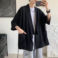 Summer Mens Cardigan Kimono Shirt