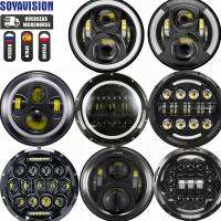 [ANYA Auto Parts] ไฟหน้า H4 Led ไฟหน้ารถมอเตอร์ไซค์7นิ้วสำหรับ Harley BMW Yamha Honda 7.5 Quot; ถังแบบเรโทรขายึดไฟหน้า