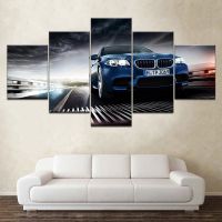 สไตล์5แผงรถ Wall Art โปสเตอร์ Modular ผ้าใบตกแต่งภาพที่ทันสมัยเหมาะสำหรับตกแต่งบ้านห้องนั่งเล่นห้องนอน Accessories