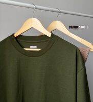 เสื้อยืด Oversize สีเขียวทหาร ARMY ผลิตจากผ้า Cotton 100%