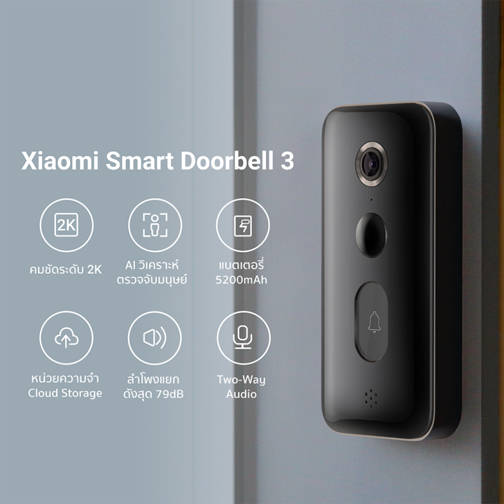 ใช้คูปอง-ลดเพิ่ม-200-บ-xiaomi-smart-doorbell-3-ศูนย์ไทย-กริ่งประตูอัจฉริยะ-พร้อมกล้อง-2k-ต่อแอปฯ-mi-home-1y