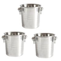 3X Stainless Steel Ice Punch Bucket Wine Beer Cooler Champagne Cooler Portable Bar Party Club Ice Bucket Container 3L