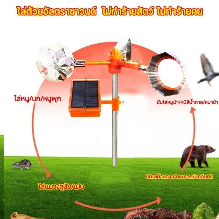 solar-ultrasonic-animal-repeller-เครื่องไล่นก-เครื่องไล่หมา-เครื่องไล่แมว-เครื่องไล่สัตว์-พลังงานแสงอาทิต-เสียง30ชนิด-พร้อมส่ง