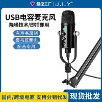 ♦ Cross-border USB capacitor microphone voice recording noise reduction large diaphragm computer live broadcast equipment set