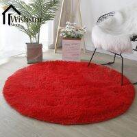 Red Carpet Round Soft Fluffy Carpet Solid Multicolor Circle Coffee Table Rug Plush Children Rooms Rugs Shaggy Play Mat Cute