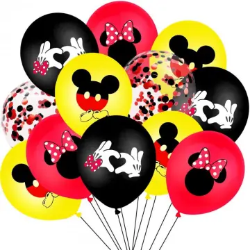 14PCs Disney Minnie Mouse Birthday Balloons Foil Latex Party Decorations  Numbers