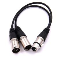 【CW】 PZ hot sale Best 3P Female Jack to 2 Male XLR Plug Y Splitter Cable Adaptor 1 FT for MIC Microphone Foot Cord