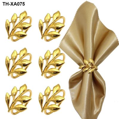 restaurant contracted golden leaves napkin buckles ring alloy the toast example room decoration
