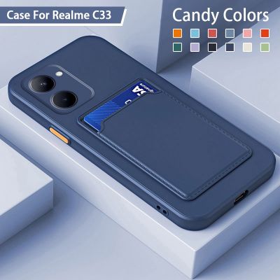 Realme C33 2023 RealmeC33 4G เคสเคสโทรศัพท์2022ฝาหลังช่องเสียบบัตรเคสกันกระแทกมือถือเคสนิ่มพร้อมกระเป๋าใส่กล้อง