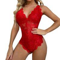 【LZ】✇✟  Feminino Sexy Red Lace Bodysuit Roupa Interior Pornô Roupa pijamas Lingerie Sexual peludos Trajes eróticos