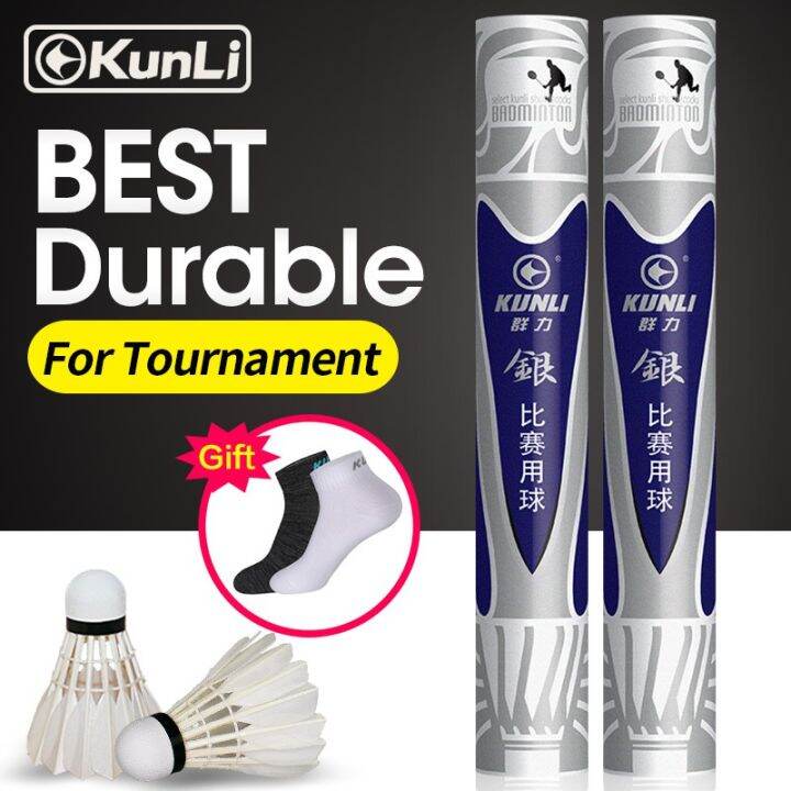 Kunli Badminton Shuttlecock Silver bulu tangkis Top Grade Cigu Duck