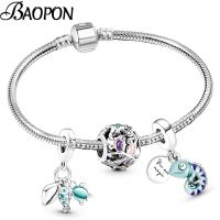 Silver Plated Chameleon Charm Bracelets 2022 New Beads Bracelet Bangles For Women Girlfriend Kids Jewelry Gift Special Offer