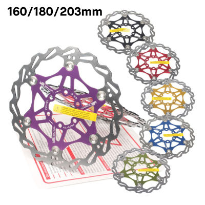 สแตนเลส AL 7075หกหลุมถนน MTB จักรยานเบรกโรเตอร์ดิสก์160 180 203มิลลิเมตรกระจายความร้อนลอยดิสก์เบรกโรเตอร์จักรยาน