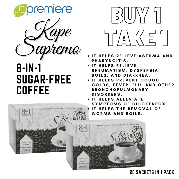 BUY 1 TAKE 1 Kape Supremo 8in1 sugarfree coffee mix with Tongkat Ali