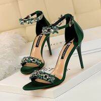 CODwuyan8340 9cm Stiletto Satin Open Toe High Heels Women Shoes