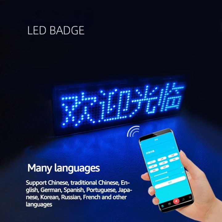 ป้ายชื่อ-led-ไร้สายโทรศัพท์มือถือรองรับบลูทูธสามารถตั้งโปรแกรมได้ป้ายธุรกิจแบบชาร์จไฟได้สำหรับงานปาร์ตี้ไนท์คลับ