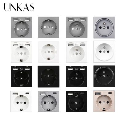 【NEW Popular89】 UNKAS โมดูล B8 DIY รวมกันฟรีใหม่/ฝรั่งเศส Type C 16A WallSocketUSB ชาร์จ Portsofttoutlet