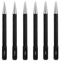 6 Pcs Automatic Grain Center Punch Tool,Center Hole Punch Tool Impact Punch Tools for Metal Wood Glass (1.5 / 2 / 3 mm)