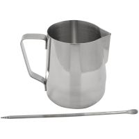 Milk Frothing Pitcher 350Ml (12Oz)Steaming Pitchers Stainless Steel Milk Coffee Cappuccino Latte Art Barista Steam Pitchers Milk Jug Cup with Decorating Pen