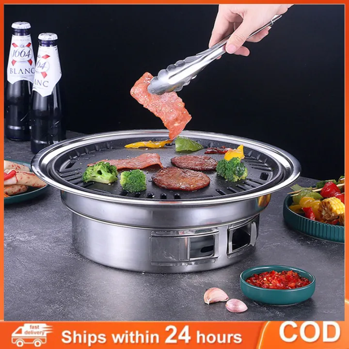 Korean Outdoor Charcoal Barbecue Grill Oven Stainless Steel Non-stick ...