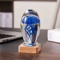 Nordic Home Decor Crystal Jellyfish Ornament Modern Office Living Room Decoration Statue Desk Accessories Crystal Craft Gift