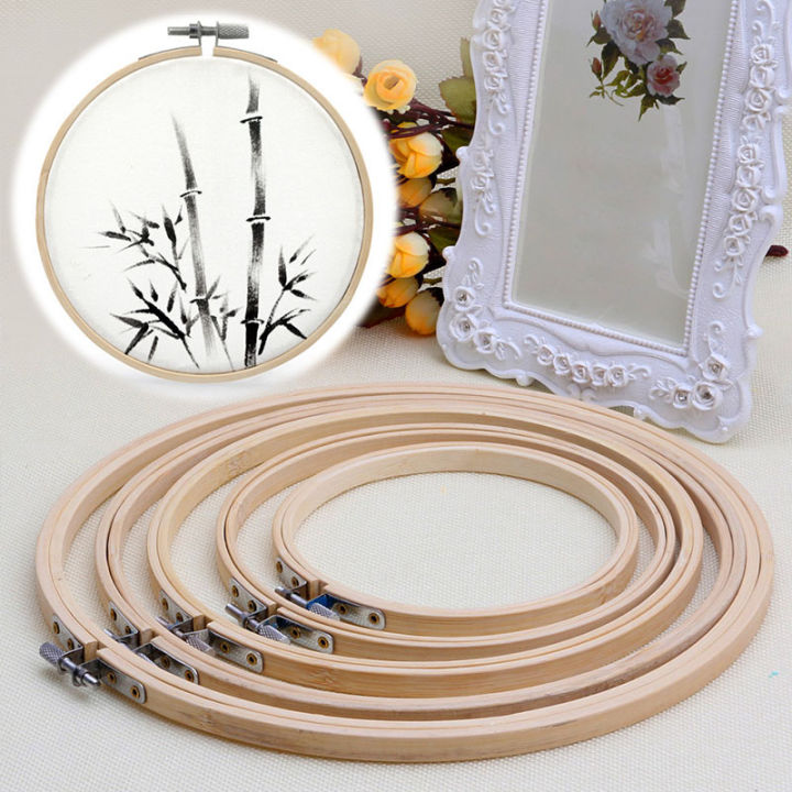 Wholesale DIY Eco 4 Inch Bamboo Embroidery Hoops Round Wooden