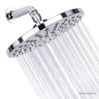 8-Inch Bathroom Top Spray Shower Round Electroplating Top Sprinkler Head Showers Faucet Ultra Slim Large Rainfall Shower Head