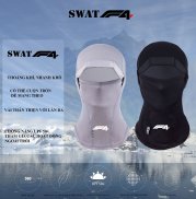 Khăn trùm đầu ninja SWAT F4 có vành rộng gấp gọn, logo phản quang